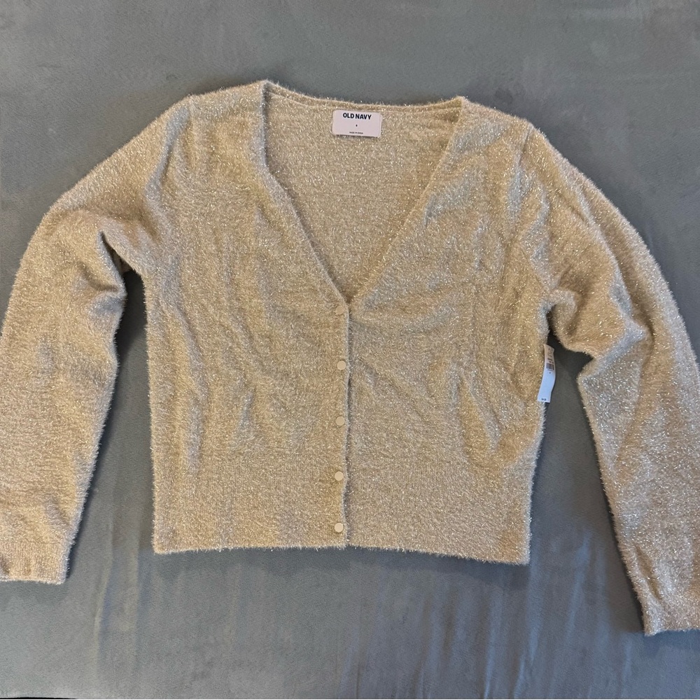 Old Navy Beige Tinsel Women's Cardigan
